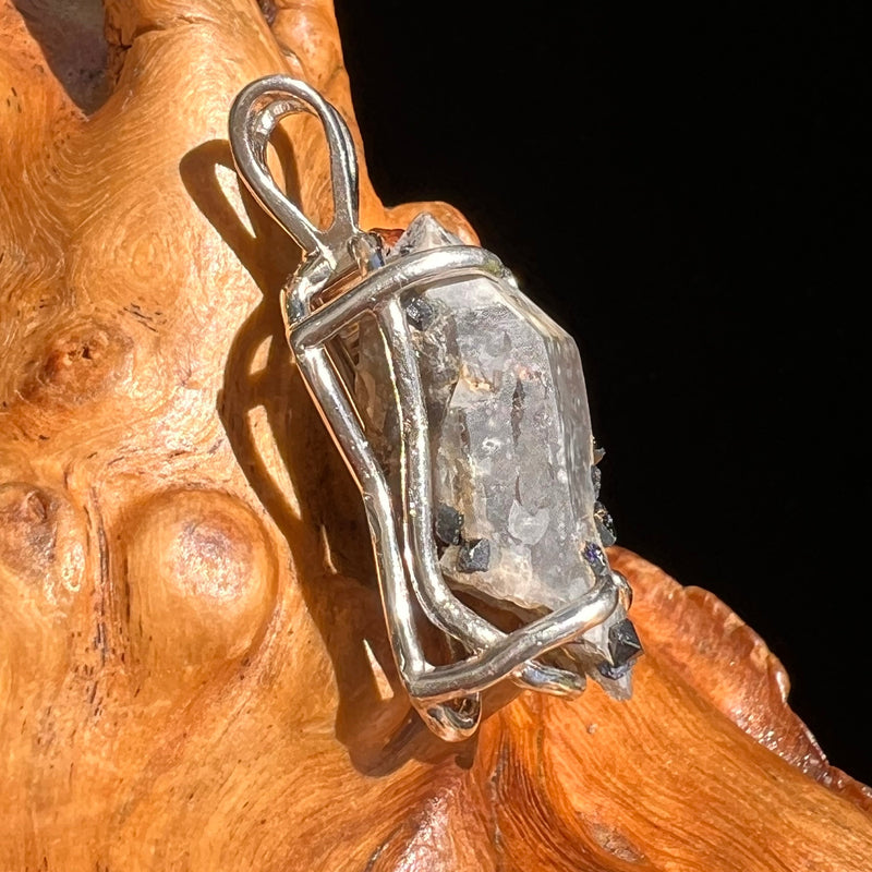 Brookite in Smoky Quartz Pendant Sterling Silver #5559-Moldavite Life