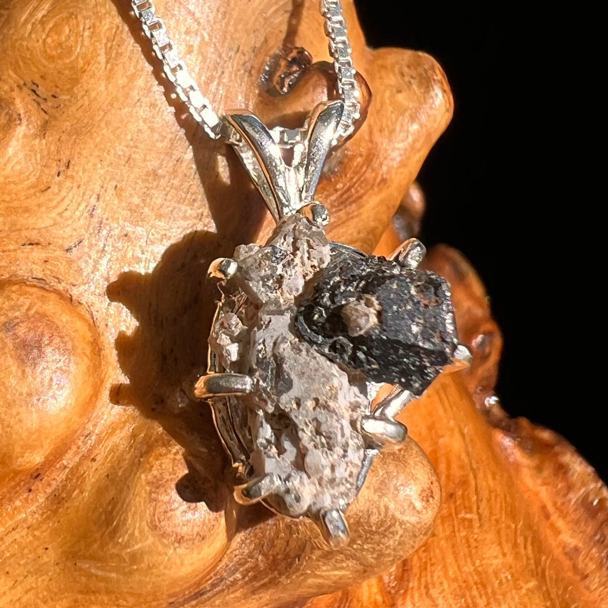 Brookite in Smoky Quartz Pendant Sterling Silver #5567-Moldavite Life