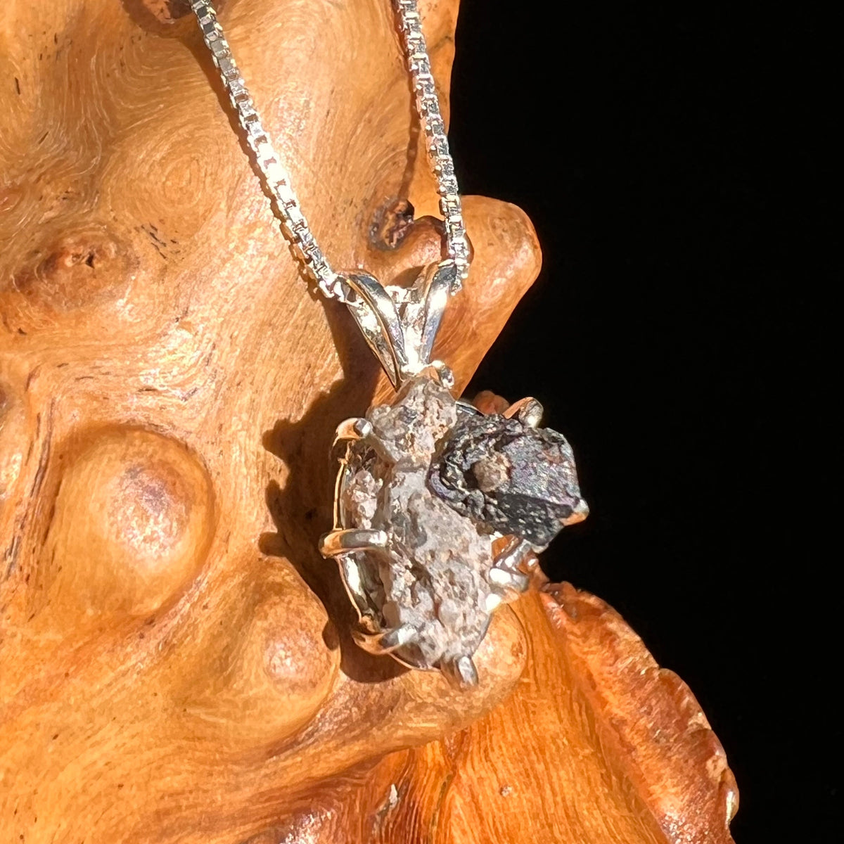 Brookite in Smoky Quartz Pendant Sterling Silver #5567-Moldavite Life