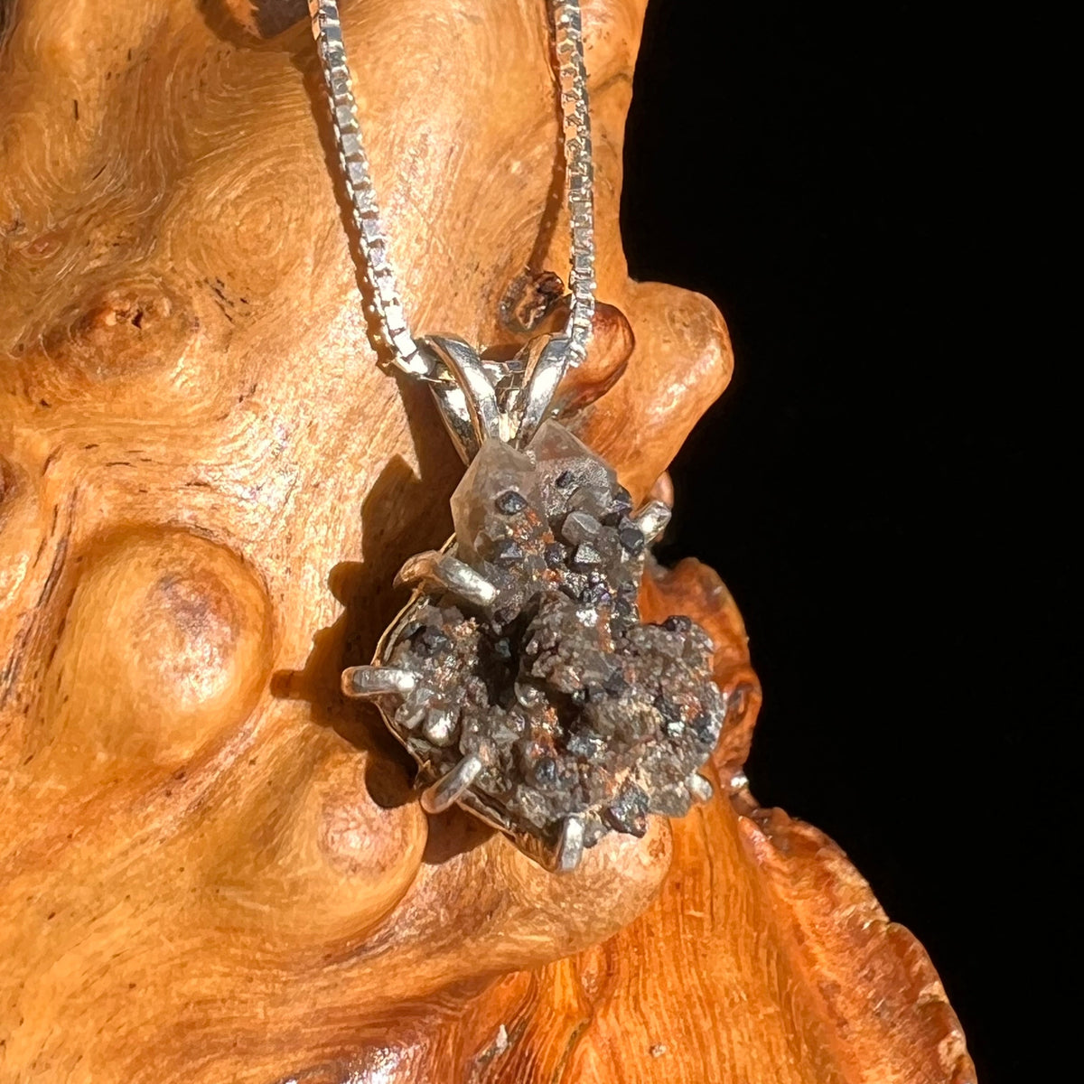 Brookite in Smoky Quartz Pendant Sterling Silver #5568-Moldavite Life