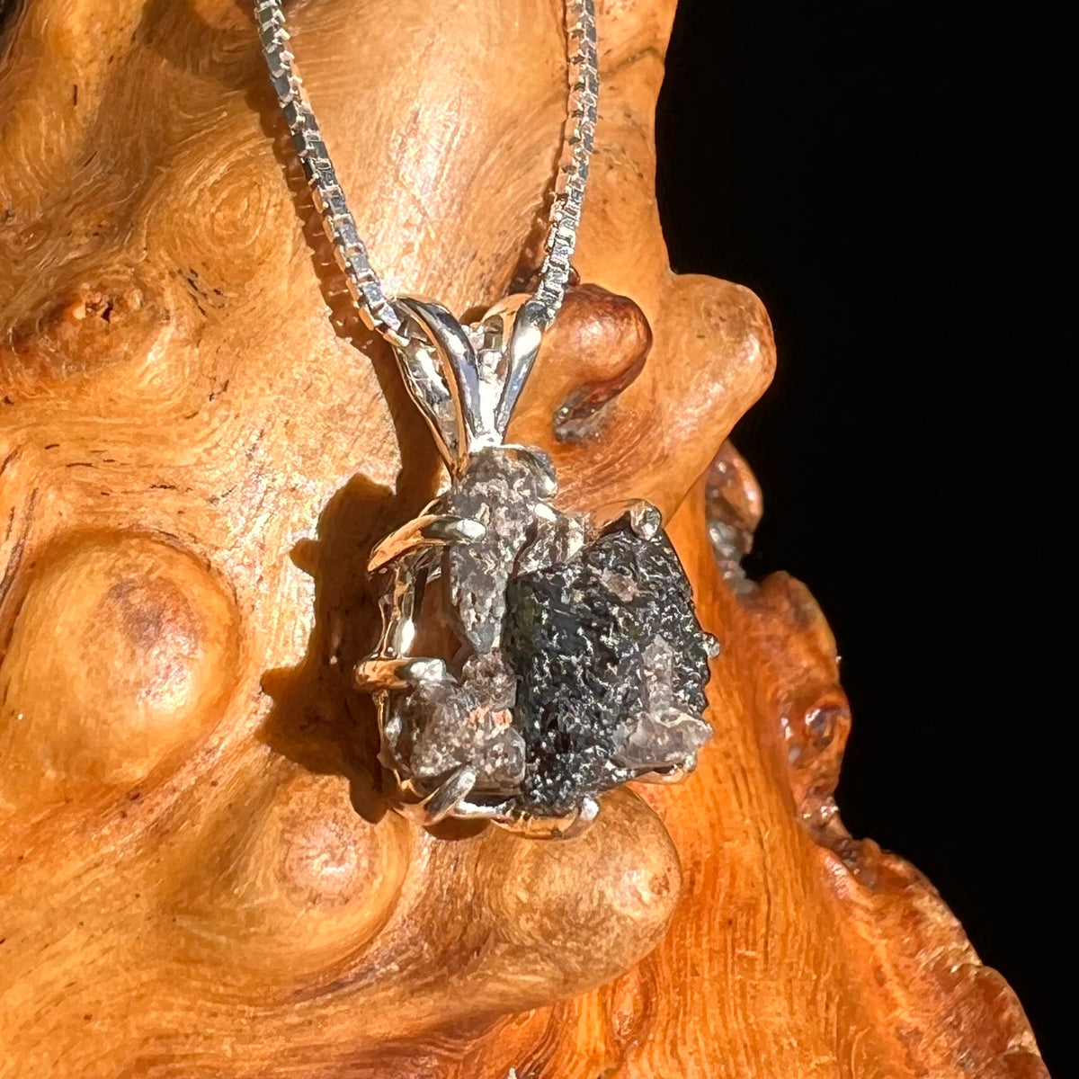 Brookite in Smoky Quartz Pendant Sterling Silver #5572-Moldavite Life
