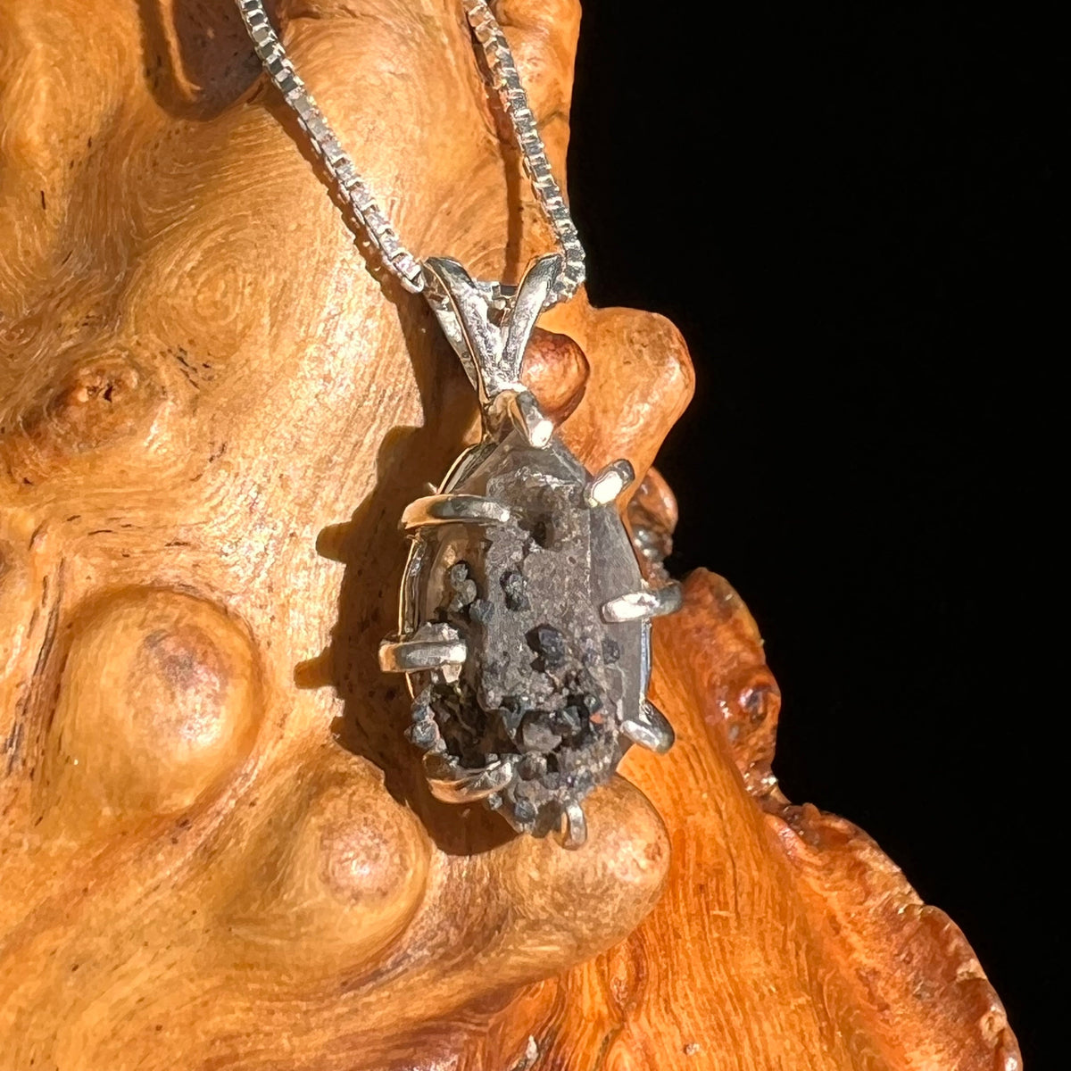 Brookite in Smoky Quartz Pendant Sterling Silver #5573-Moldavite Life