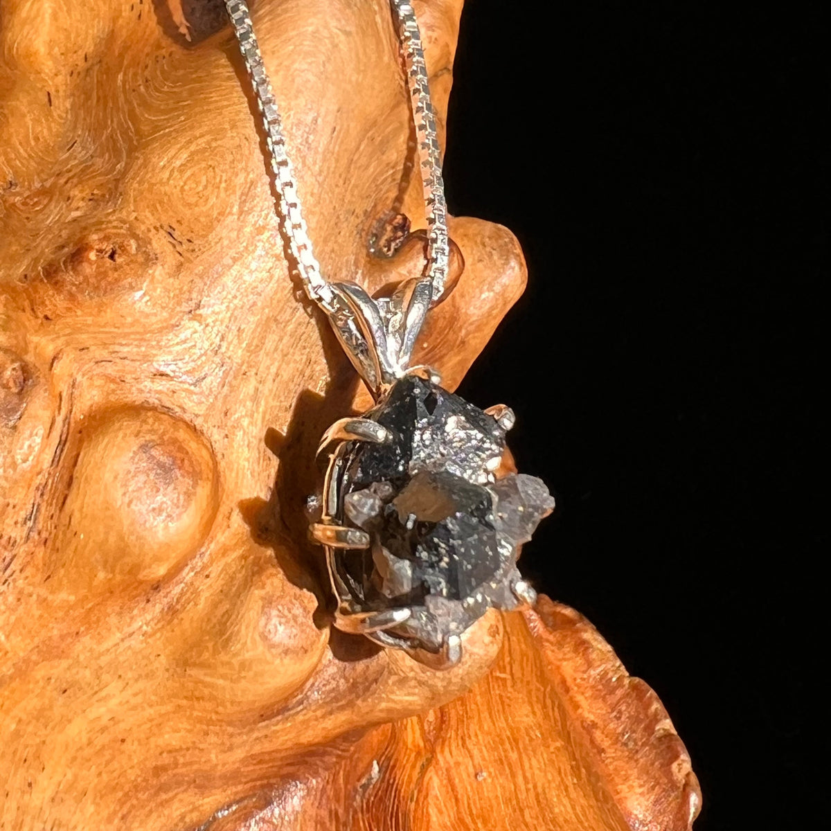 Brookite in Smoky Quartz Pendant Sterling Silver #5574-Moldavite Life