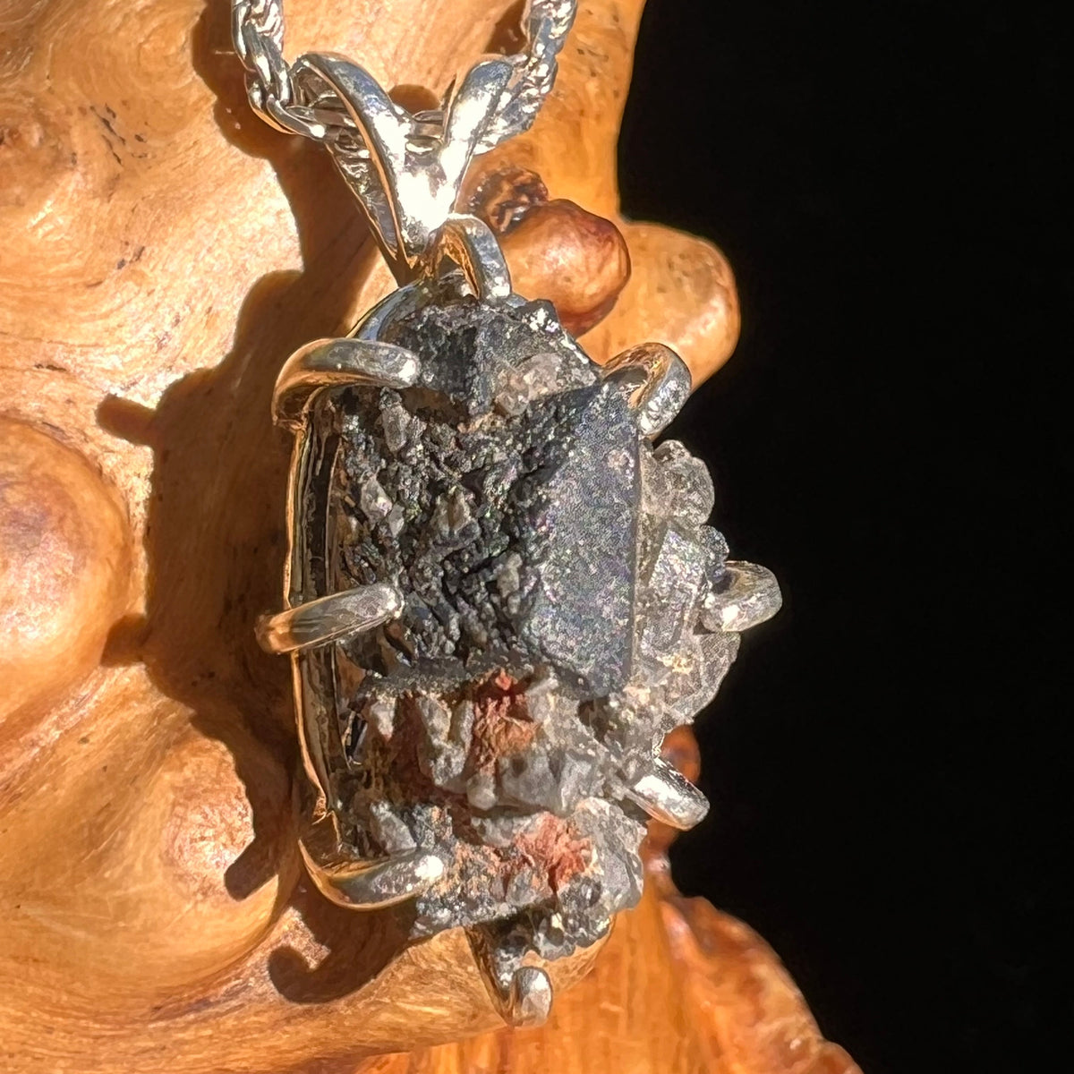 Brookite in Smoky Quartz Pendant Sterling Silver #5583-Moldavite Life