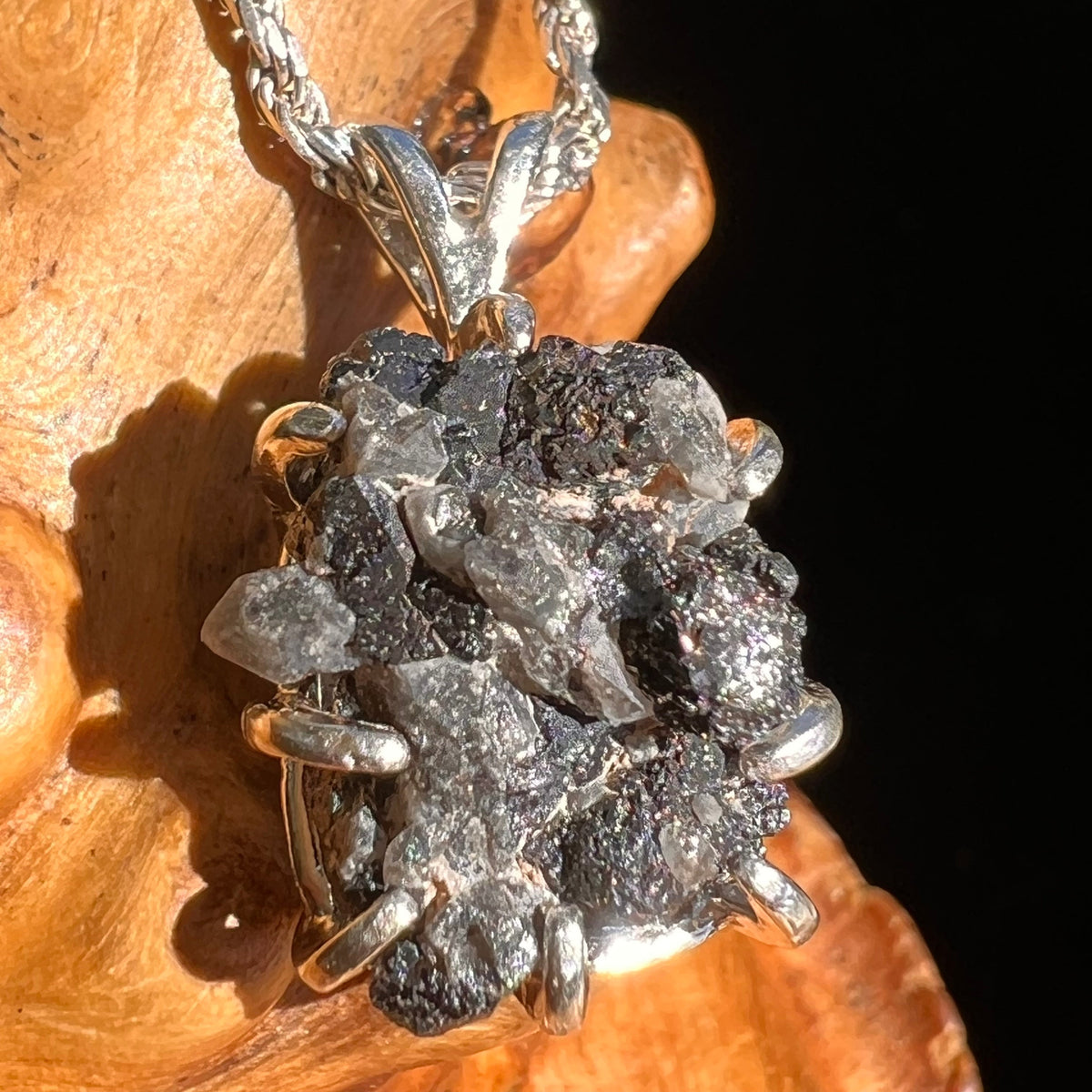 Brookite in Smoky Quartz Pendant Sterling Silver #5584-Moldavite Life