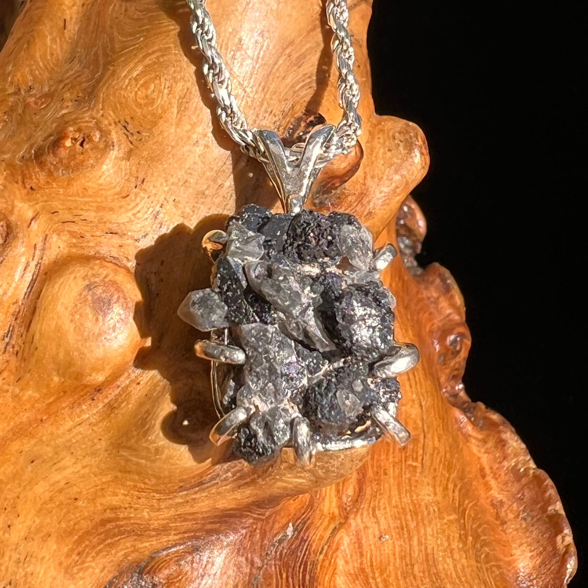 Brookite in Smoky Quartz Pendant Sterling Silver #5584-Moldavite Life