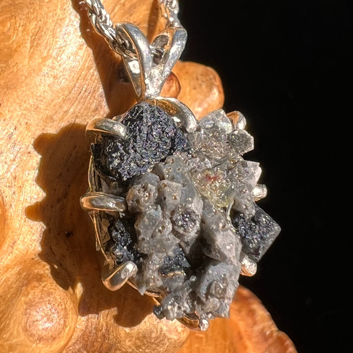 Brookite in Smoky Quartz Pendant Sterling Silver #5585-Moldavite Life
