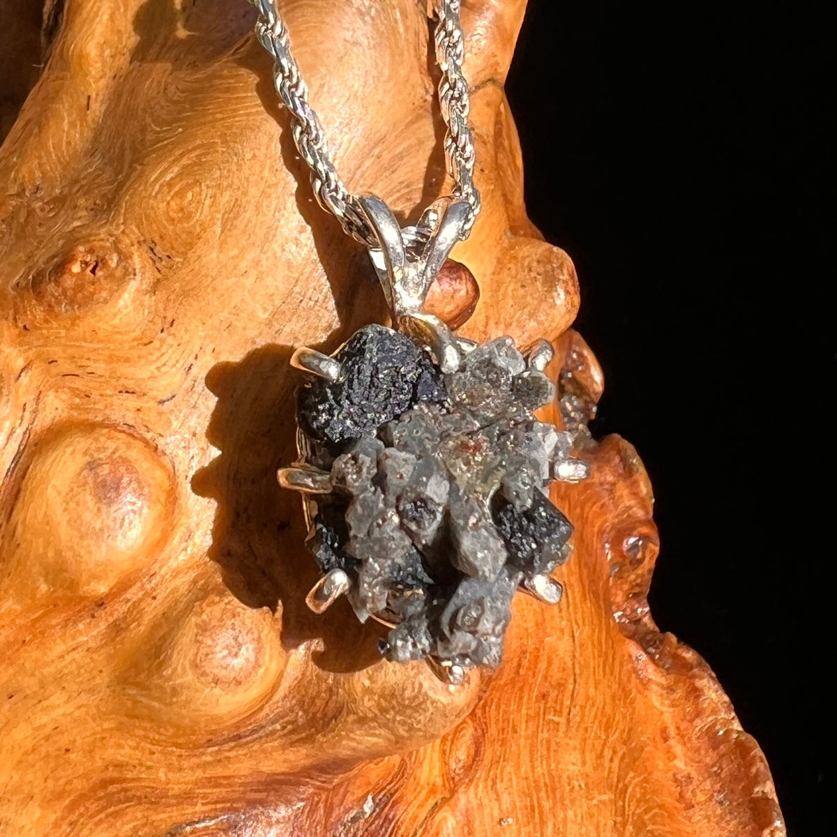 Brookite in Smoky Quartz Pendant Sterling Silver #5585-Moldavite Life