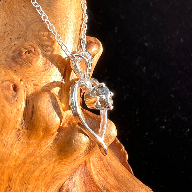 Campo Del Cielo Meteorite Heart Necklace Sterling #7740-Moldavite Life