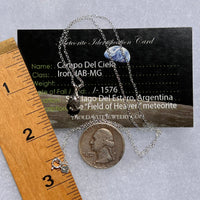 Campo Del Cielo Meteorite Necklace Sterling #5209-Moldavite Life