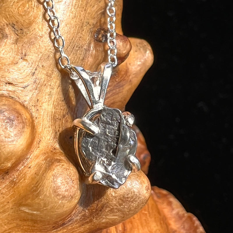 Campo Del Cielo Meteorite Necklace Sterling #5215-Moldavite Life