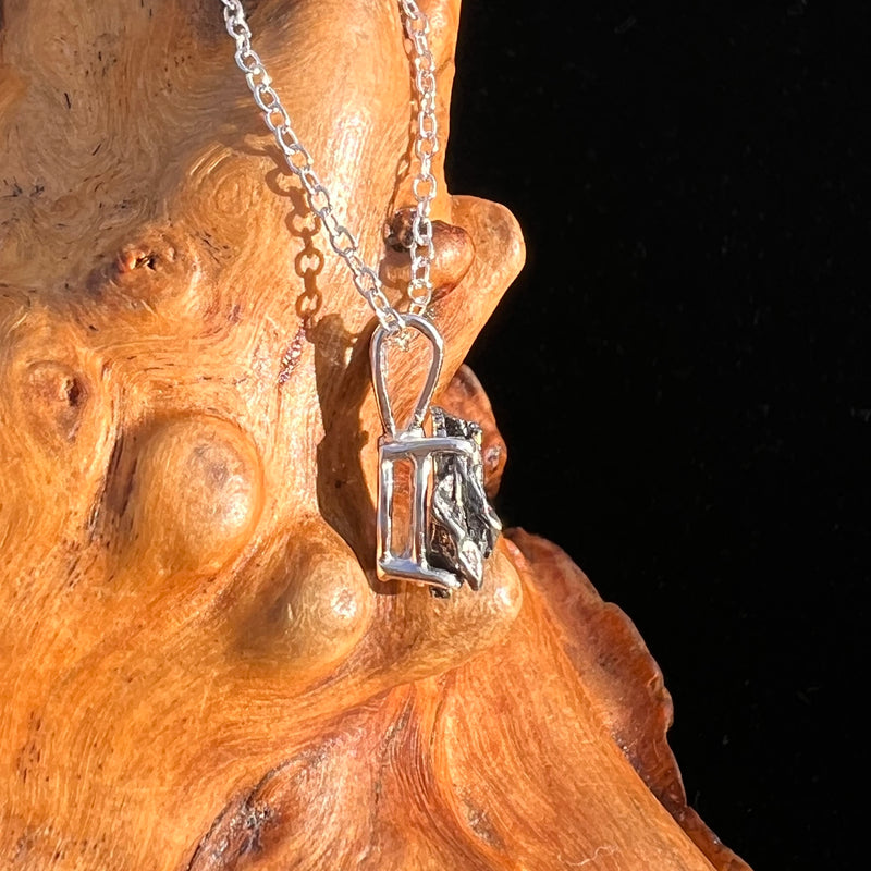 Campo Del Cielo Meteorite Necklace Sterling #7711-Moldavite Life