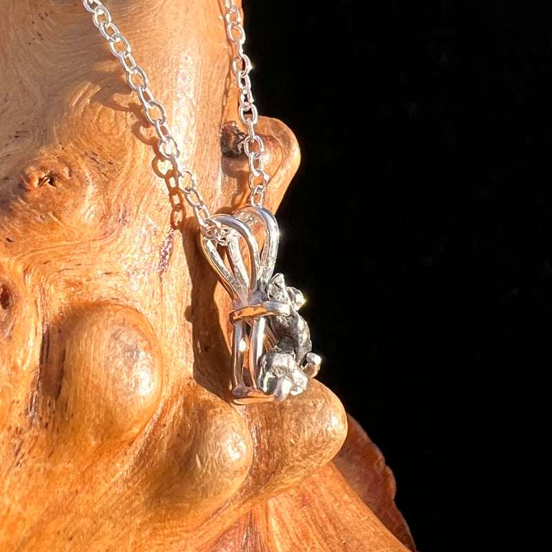 Campo Del Cielo Meteorite Necklace Sterling #7713-Moldavite Life