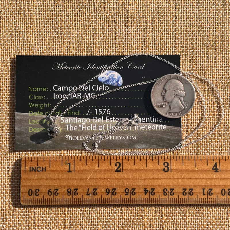 Campo Del Cielo Meteorite Necklace Sterling #7718-Moldavite Life
