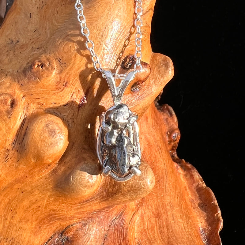Campo Del Cielo Meteorite Necklace Sterling #7721-Moldavite Life