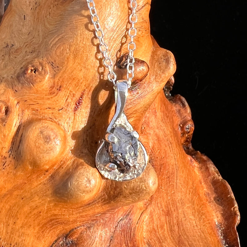 Campo Del Cielo Meteorite Necklace Sterling #7722-Moldavite Life