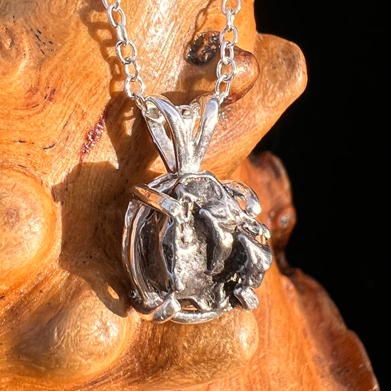 Campo Del Cielo Meteorite Necklace Sterling #7724-Moldavite Life