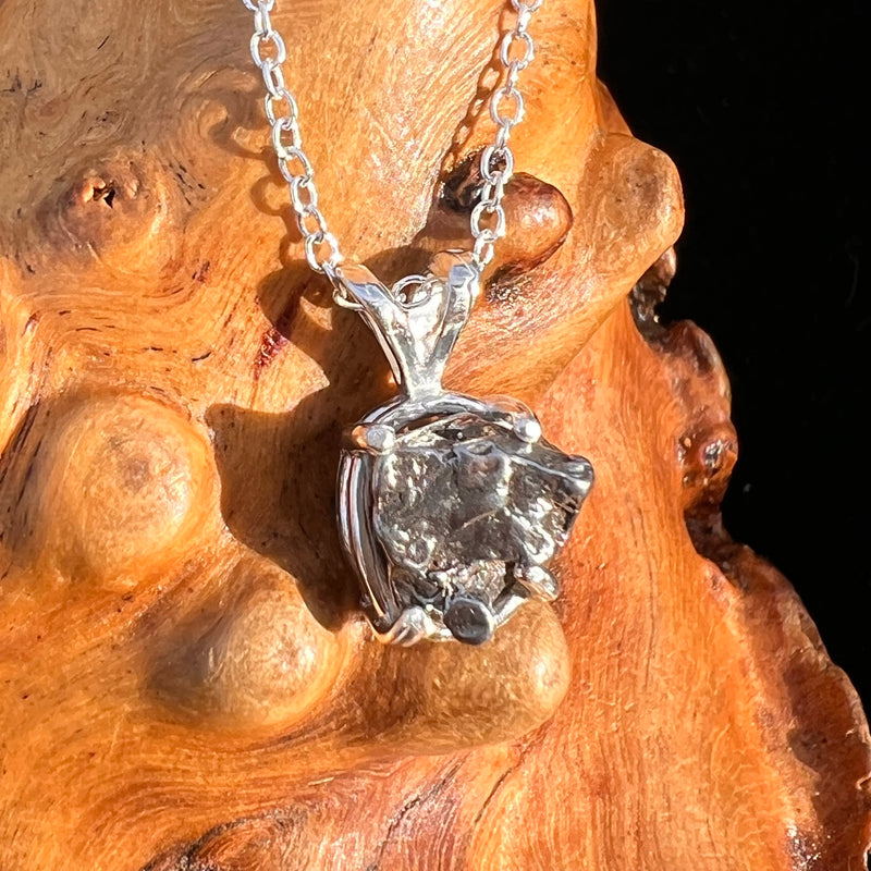 Campo Del Cielo Meteorite Necklace Sterling #7725-Moldavite Life