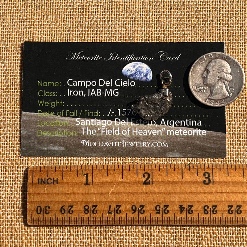Campo Del Cielo Meteorite Pendant Sterling #7304-Moldavite Life