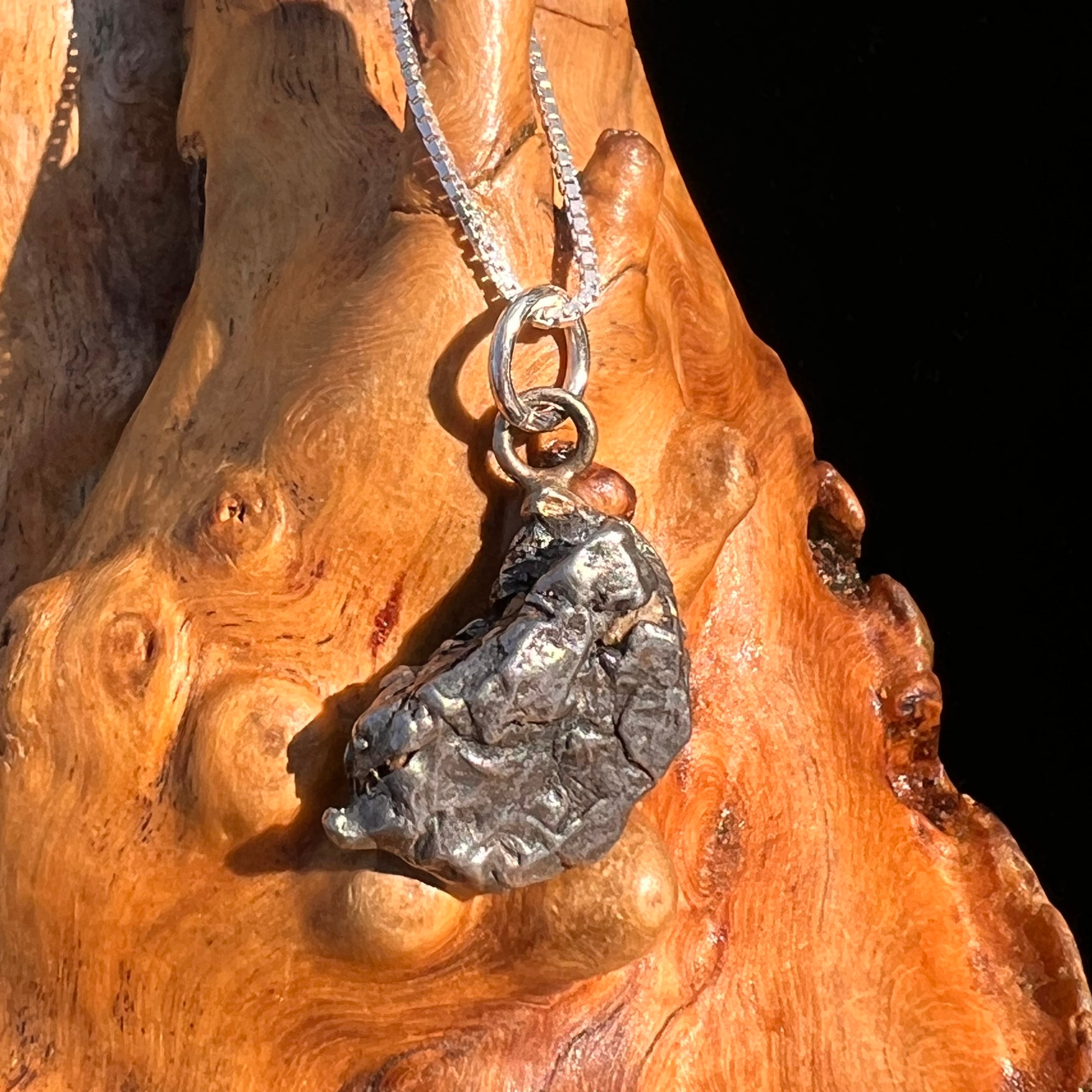 Campo Del Cielo Meteorite Pendant Sterling #7304-Moldavite Life