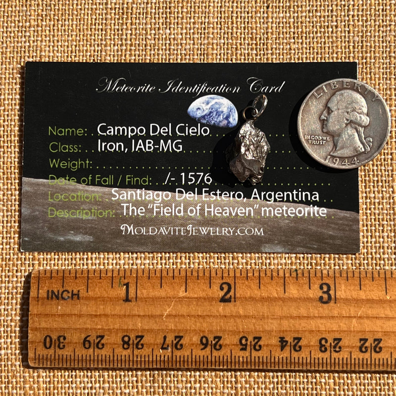 Campo Del Cielo Meteorite Pendant Sterling #7305-Moldavite Life