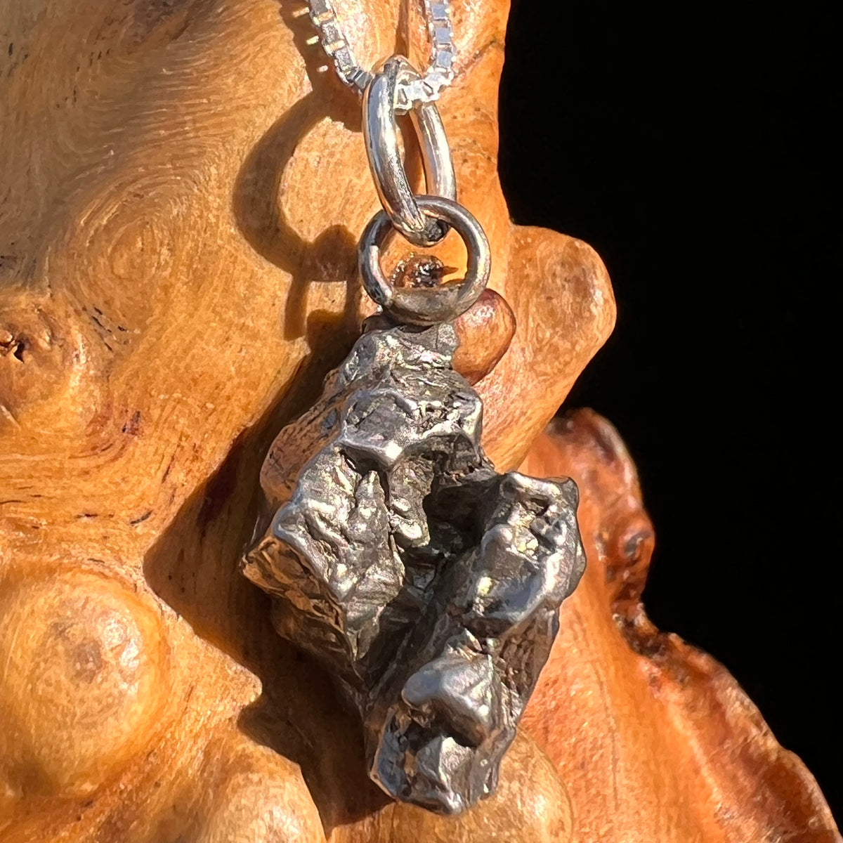 Campo Del Cielo Meteorite Pendant Sterling #7306-Moldavite Life