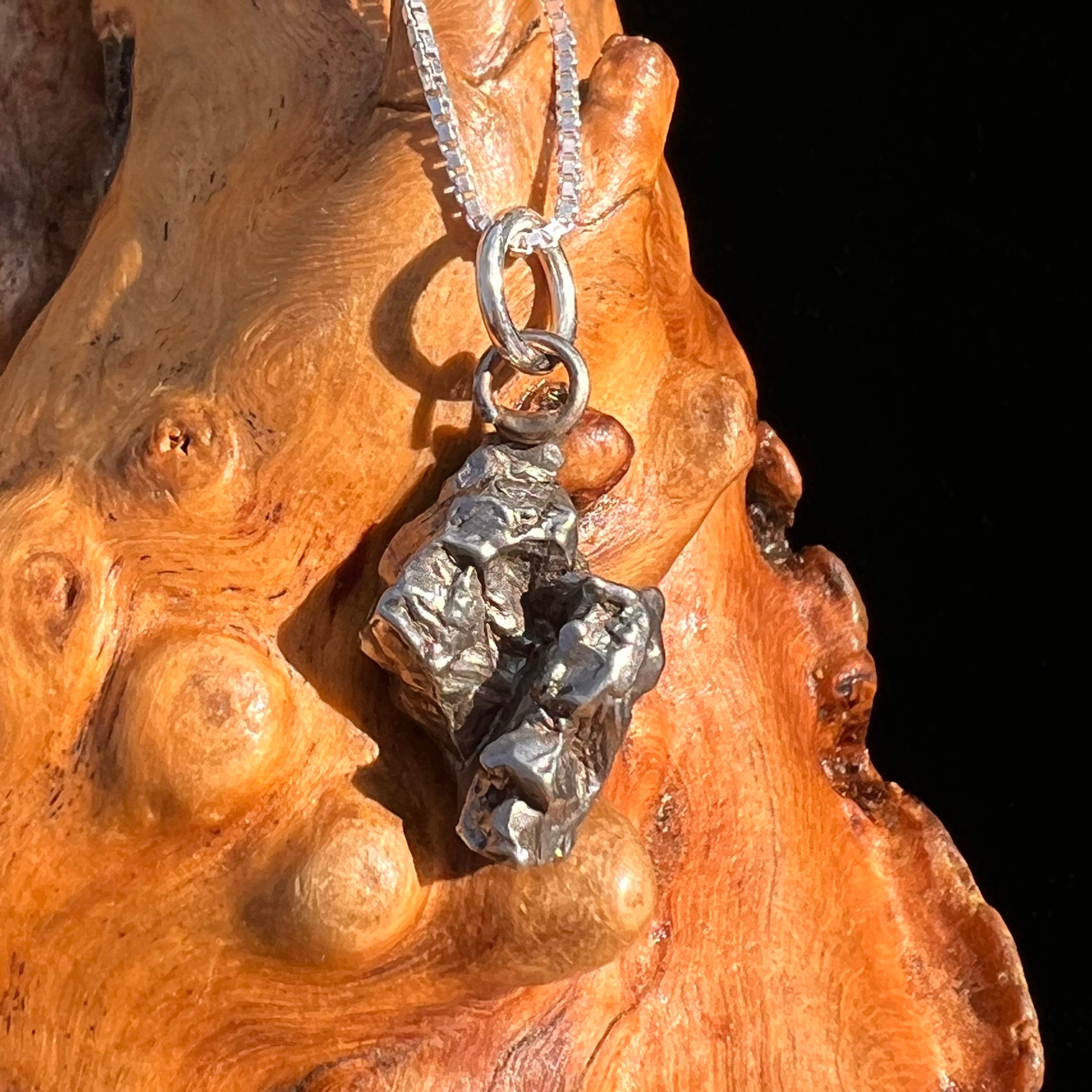 Campo Del Cielo Meteorite Pendant Sterling #7306-Moldavite Life