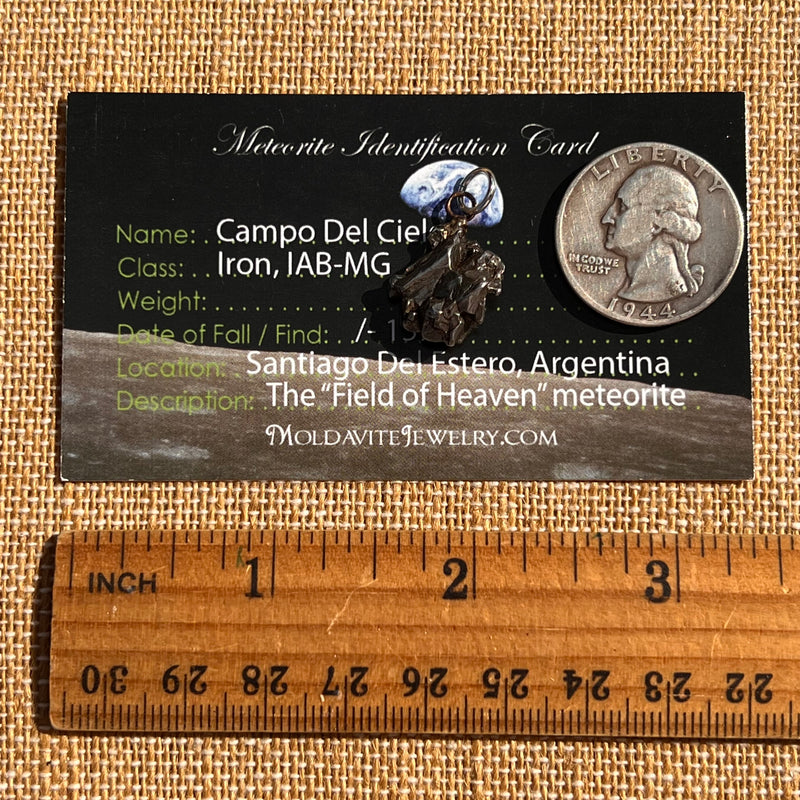 Campo Del Cielo Meteorite Pendant Sterling #7307-Moldavite Life
