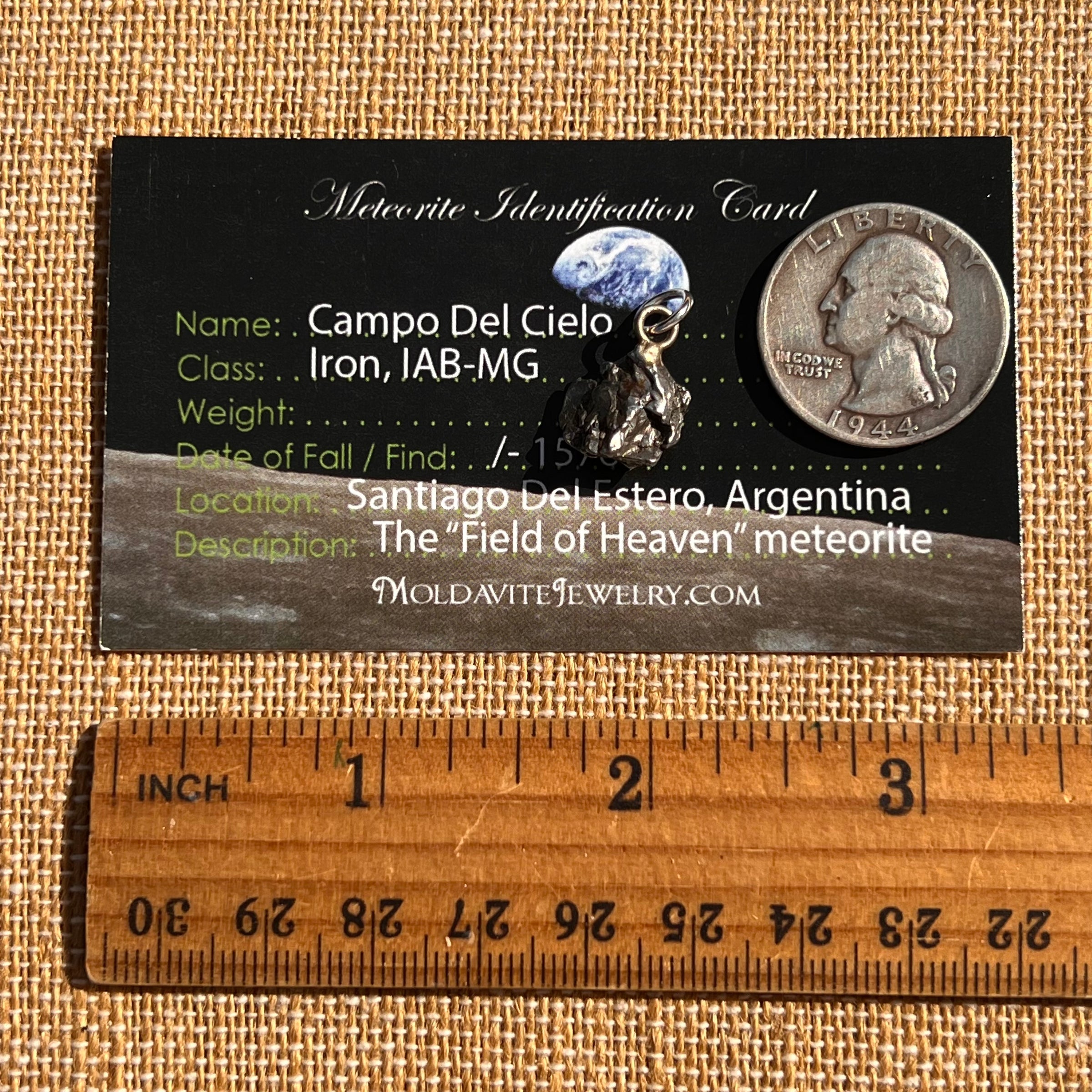 Campo Del Cielo Meteorite Pendant Sterling #7308-Moldavite Life