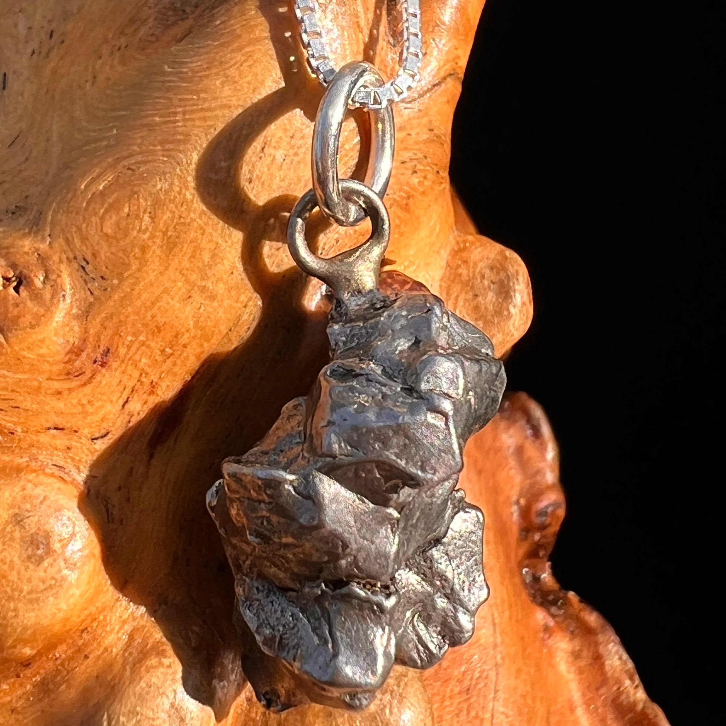 Campo Del Cielo Meteorite Pendant Sterling #7309-Moldavite Life