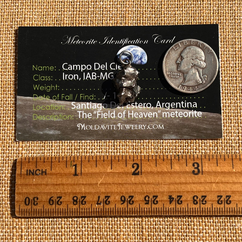 Campo Del Cielo Meteorite Pendant Sterling #7309-Moldavite Life