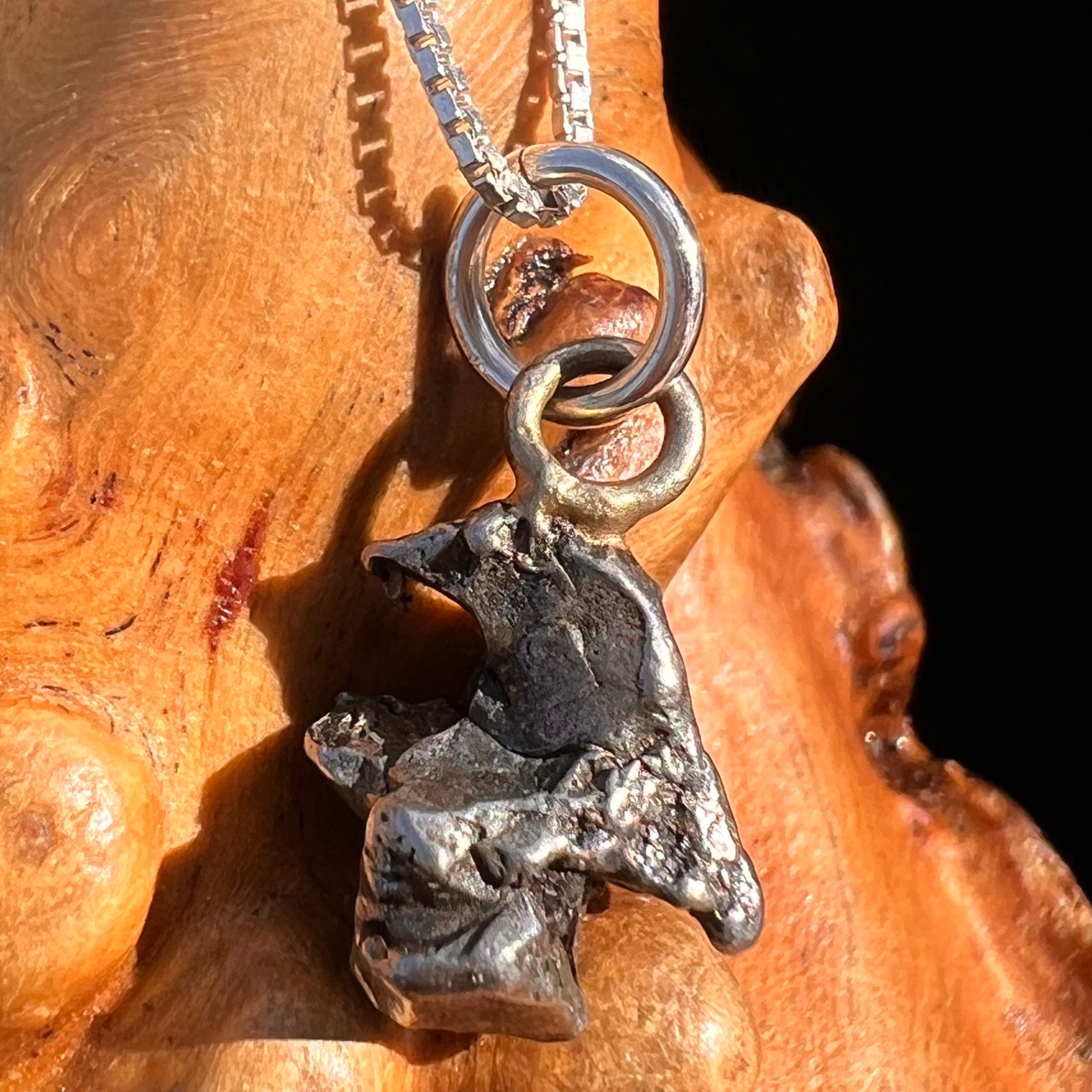 Campo Del Cielo Meteorite Pendant Sterling #7310-Moldavite Life