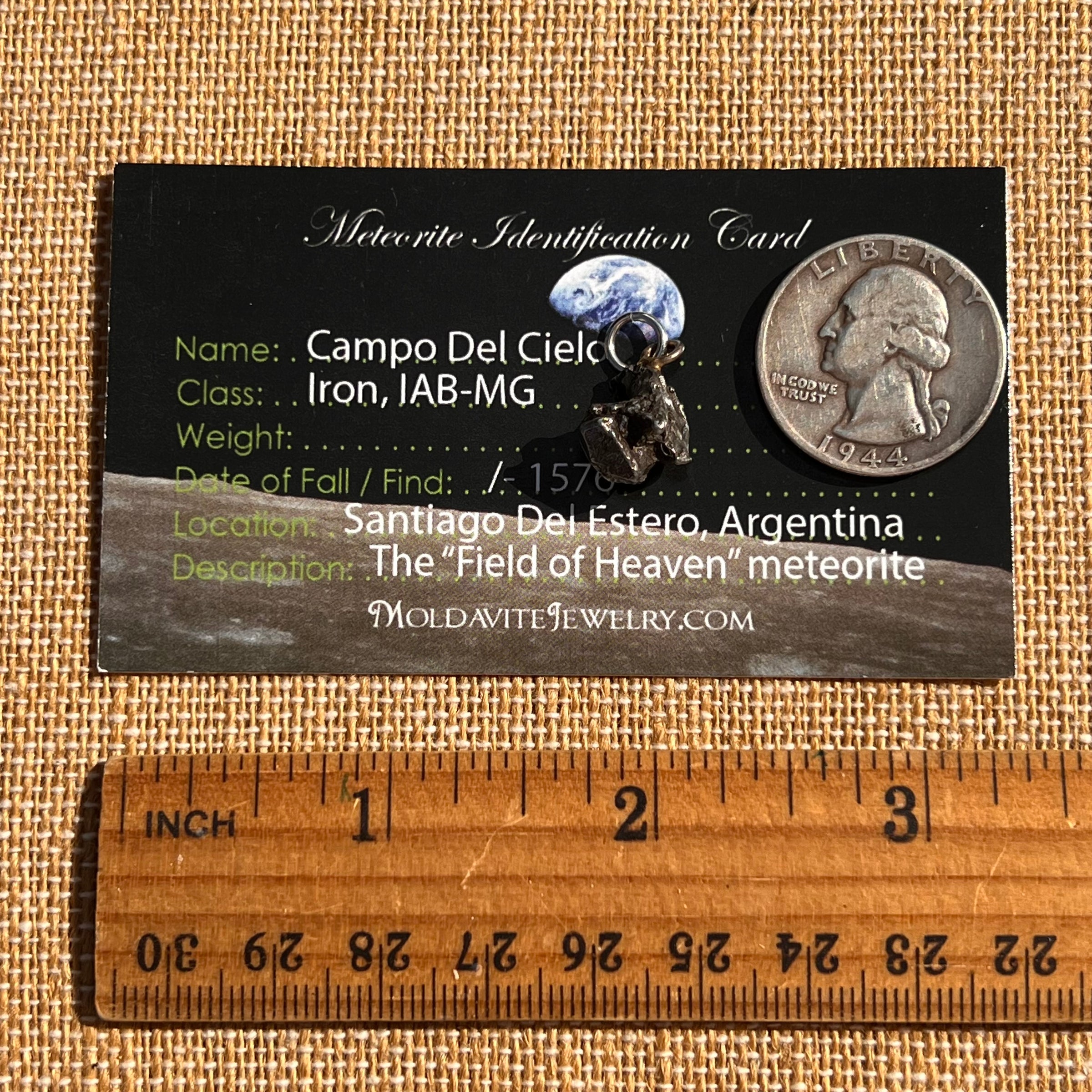 Campo Del Cielo Meteorite Pendant Sterling #7310-Moldavite Life