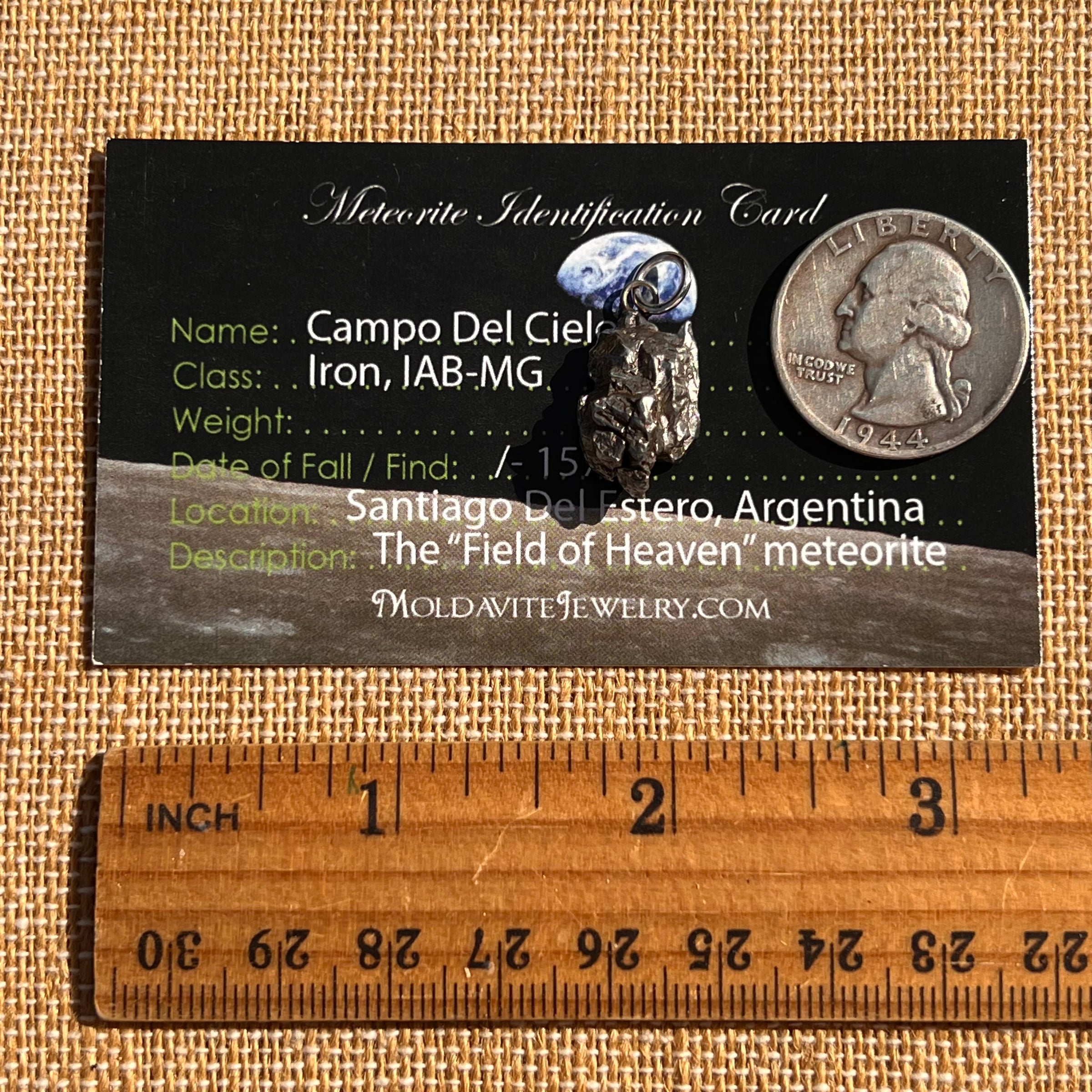 Campo Del Cielo Meteorite Pendant Sterling #7311-Moldavite Life