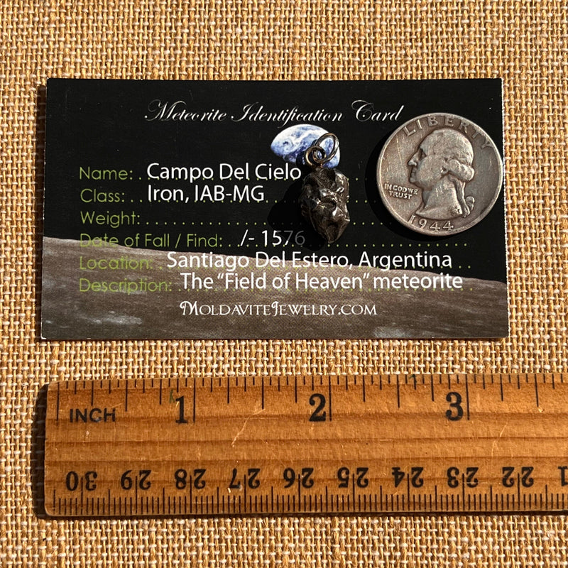 Campo Del Cielo Meteorite Pendant Sterling #7312-Moldavite Life