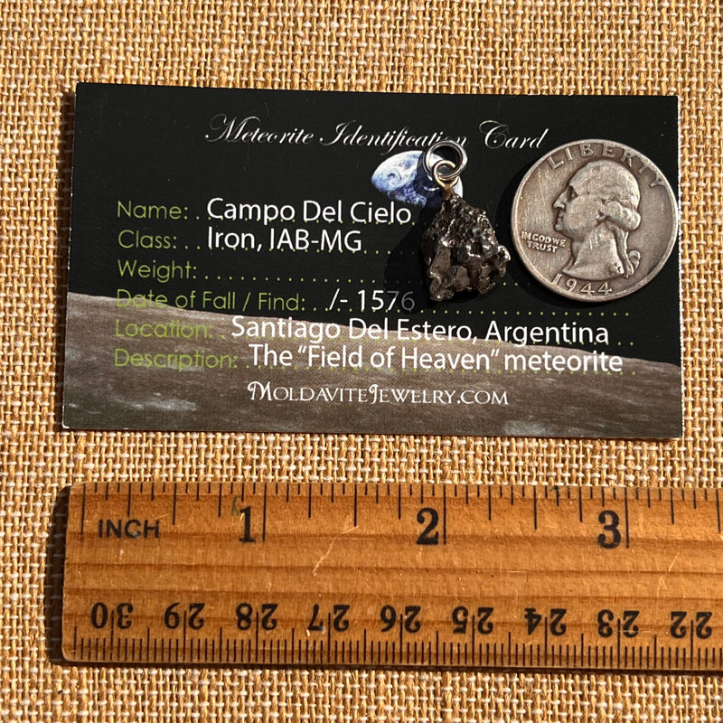 Campo Del Cielo Meteorite Pendant Sterling #7313-Moldavite Life