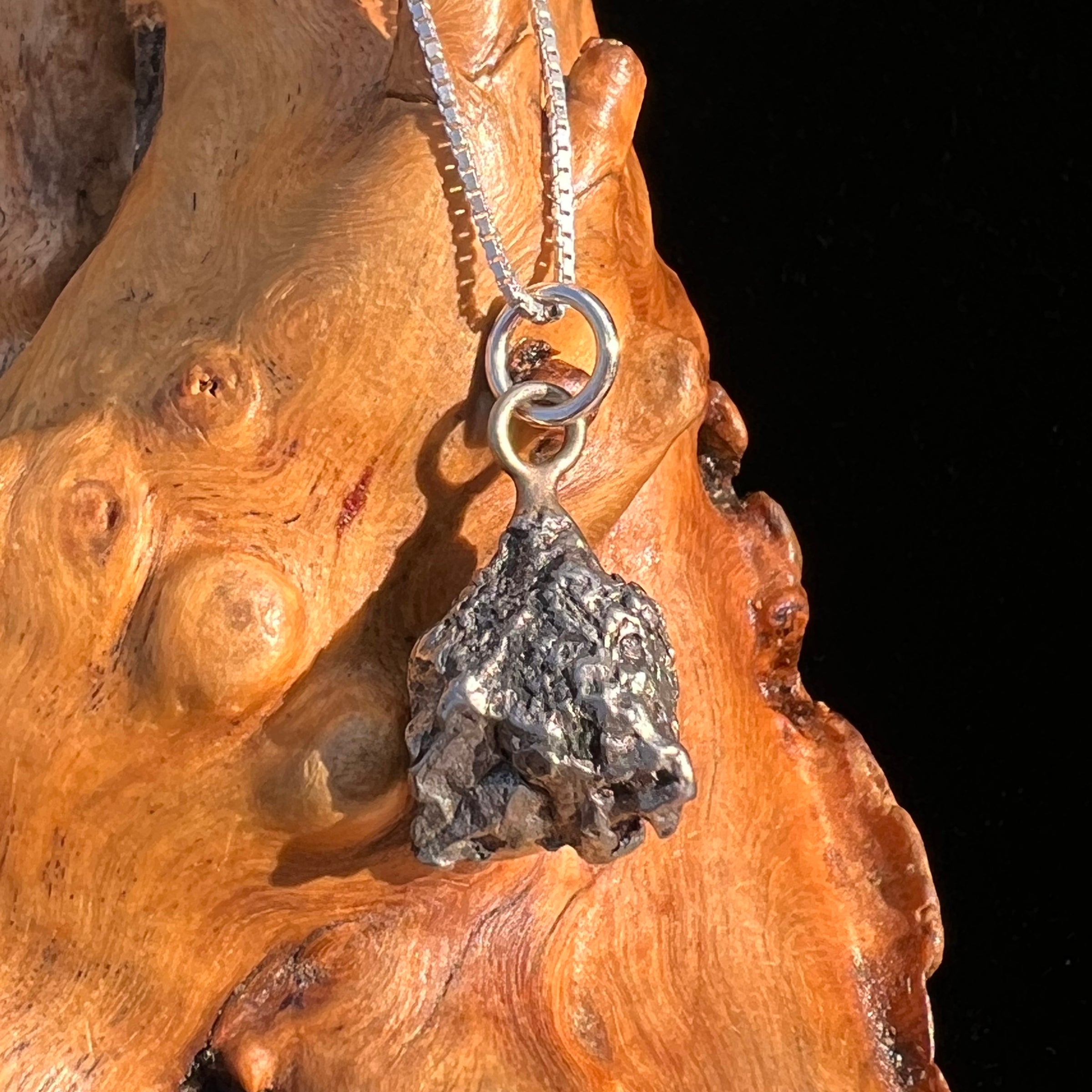 Campo Del Cielo Meteorite Pendant Sterling #7313-Moldavite Life