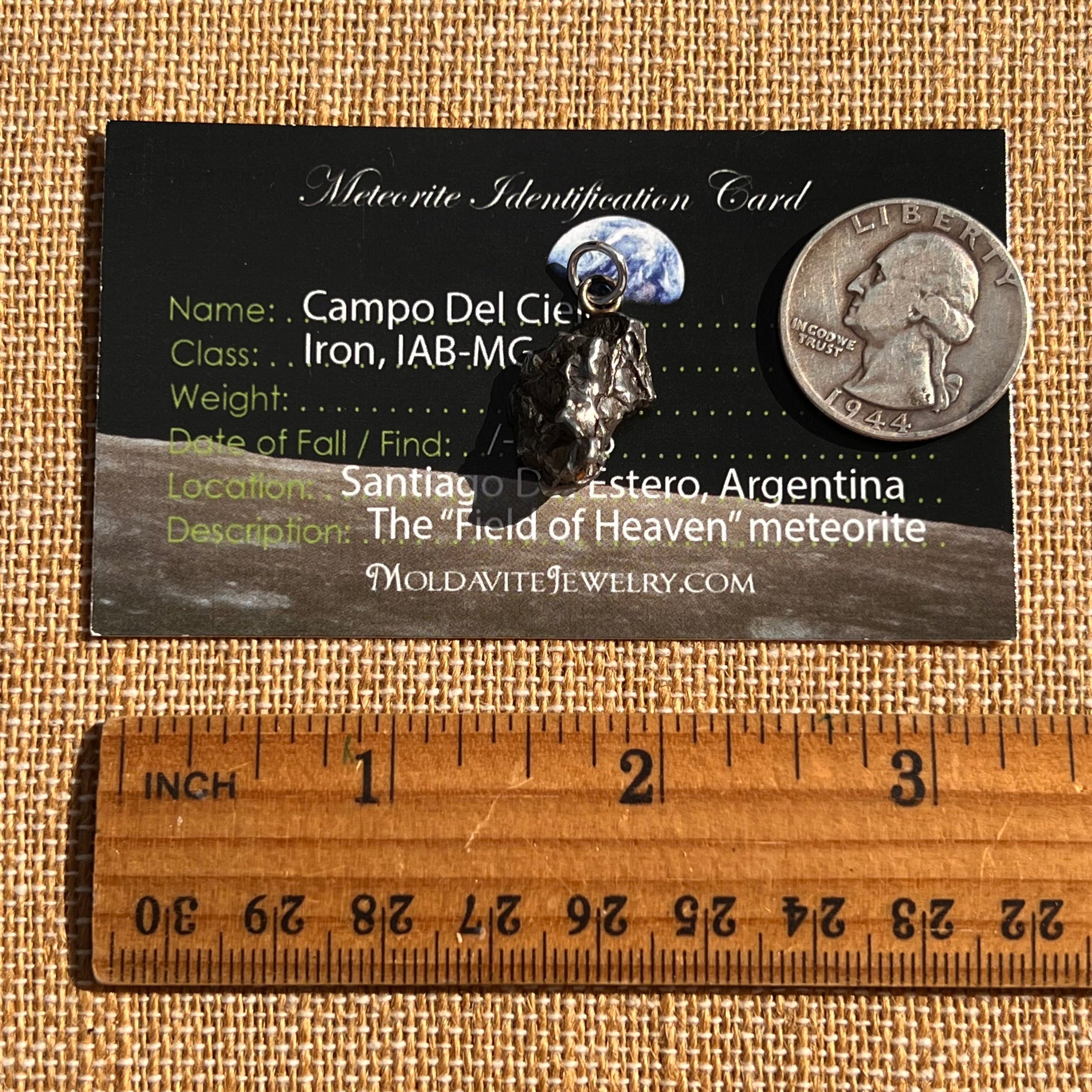 Campo Del Cielo Meteorite Pendant Sterling #7314-Moldavite Life