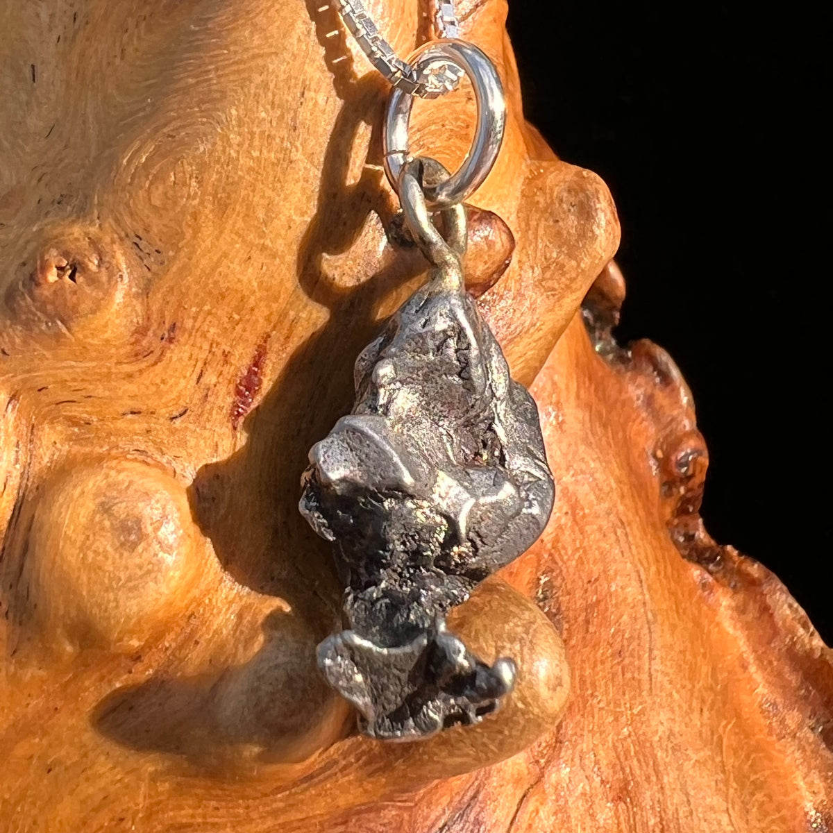 Campo Del Cielo Meteorite Pendant Sterling #7315-Moldavite Life