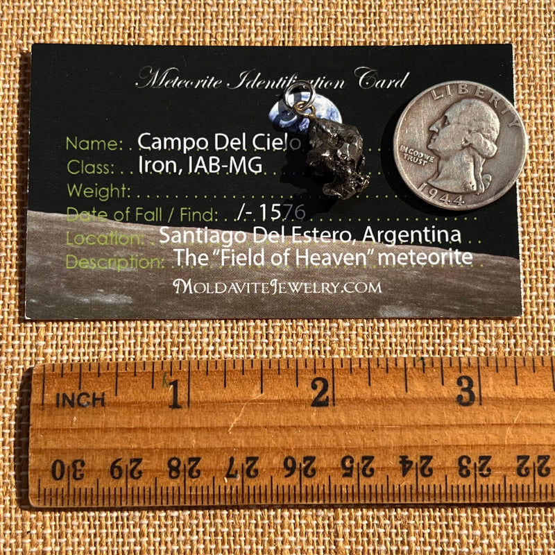Campo Del Cielo Meteorite Pendant Sterling #7315-Moldavite Life