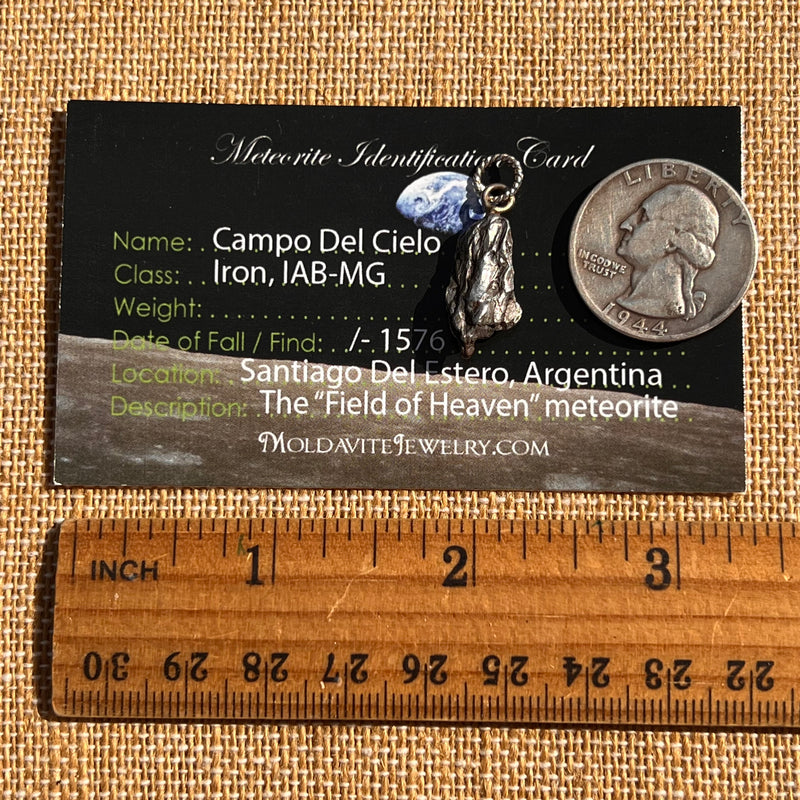 Campo Del Cielo Meteorite Pendant Sterling #7316-Moldavite Life