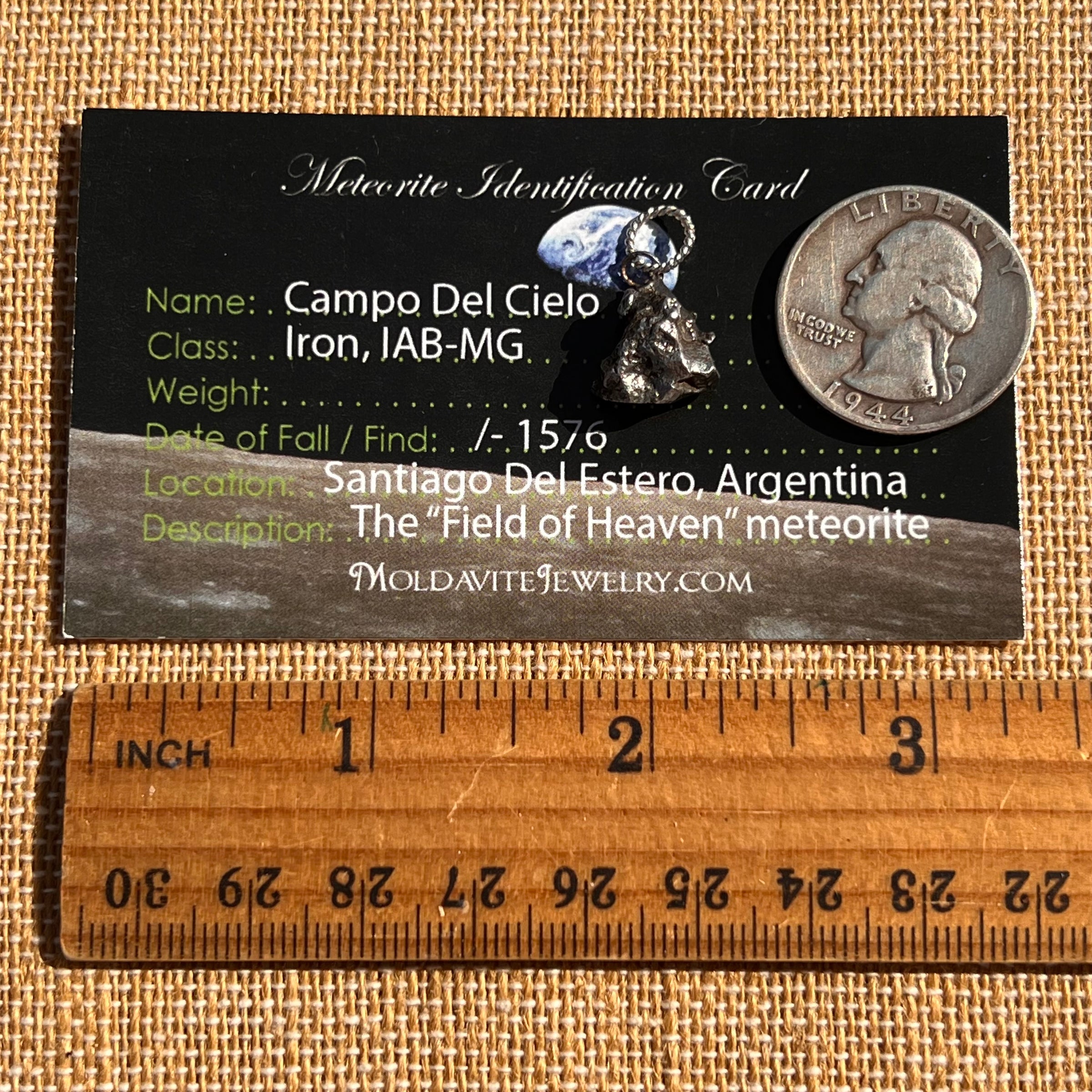 Campo Del Cielo Meteorite Pendant Sterling #7317-Moldavite Life