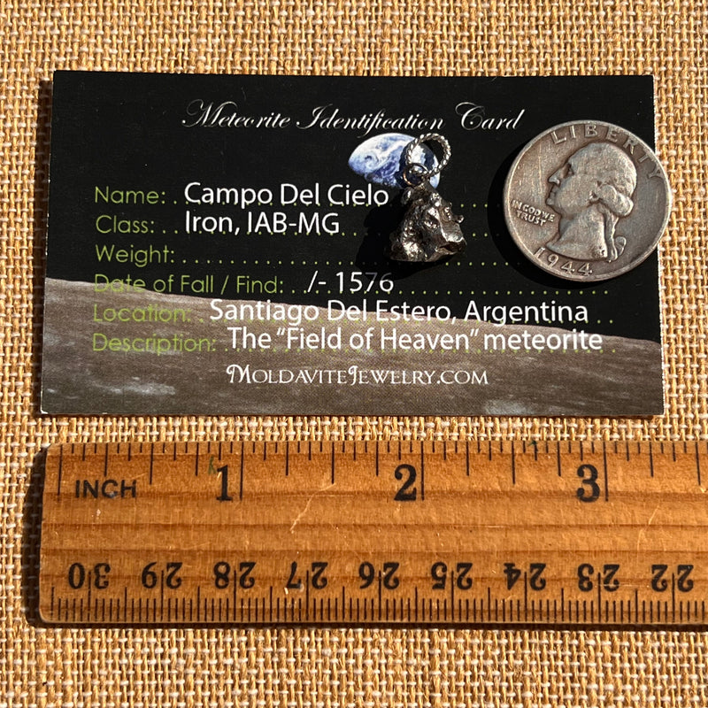 Campo Del Cielo Meteorite Pendant Sterling #7317-Moldavite Life
