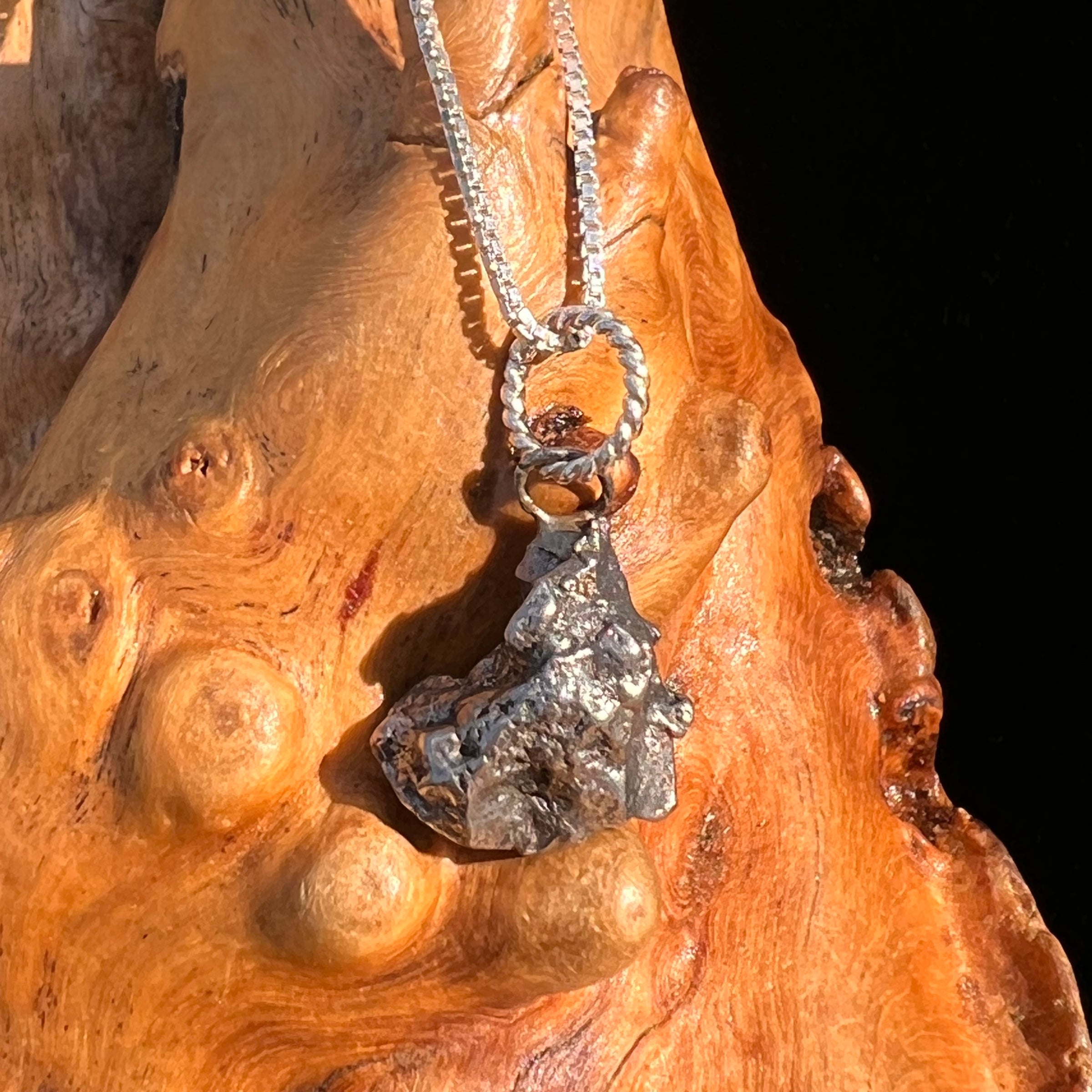 Campo Del Cielo Meteorite Pendant Sterling #7317-Moldavite Life