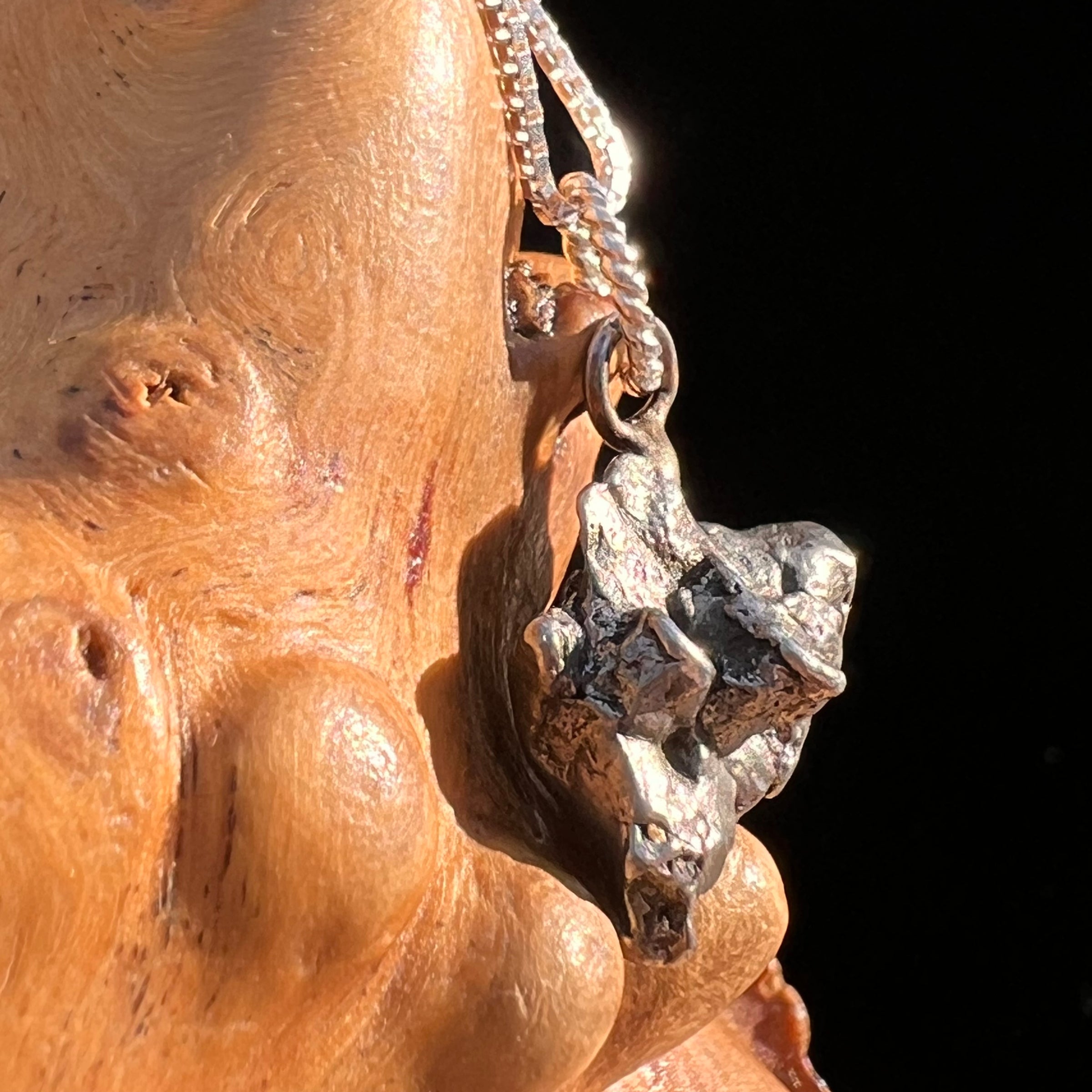 Campo Del Cielo Meteorite Pendant Sterling #7319-Moldavite Life