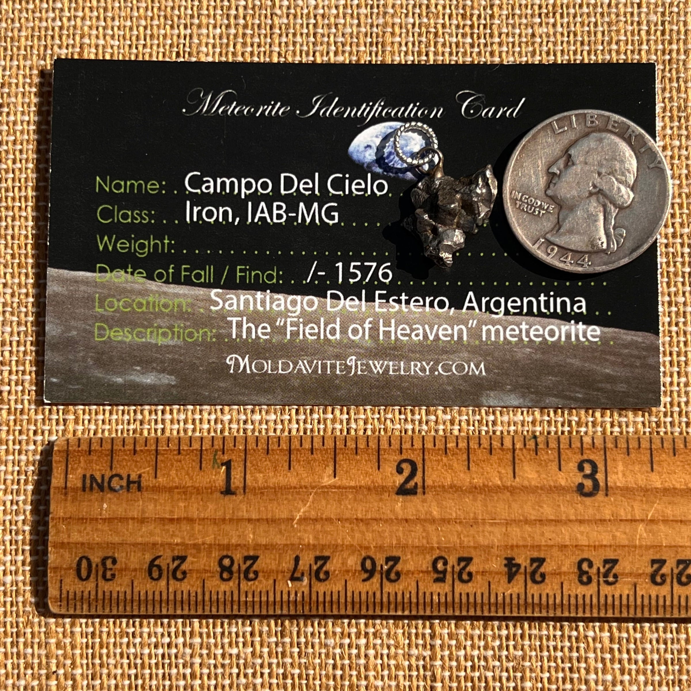 Campo Del Cielo Meteorite Pendant Sterling #7319-Moldavite Life