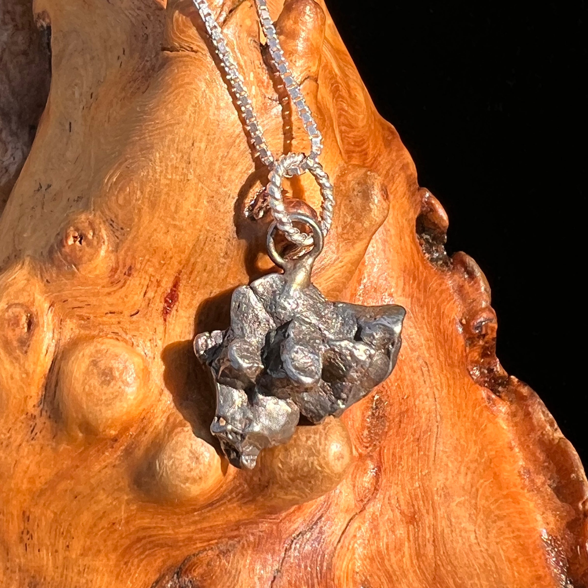 Campo Del Cielo Meteorite Pendant Sterling #7319-Moldavite Life