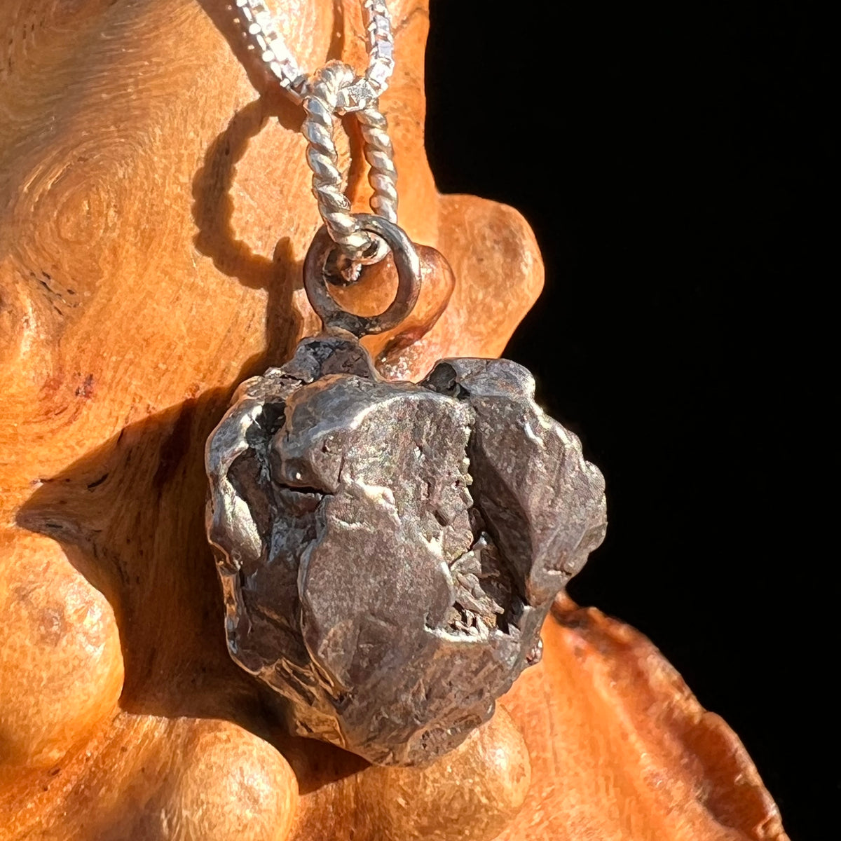 Campo Del Cielo Meteorite Pendant Sterling #7320-Moldavite Life