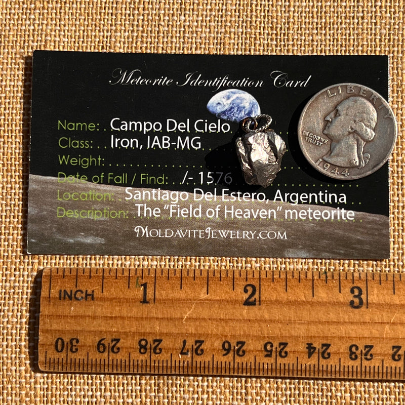Campo Del Cielo Meteorite Pendant Sterling #7320-Moldavite Life
