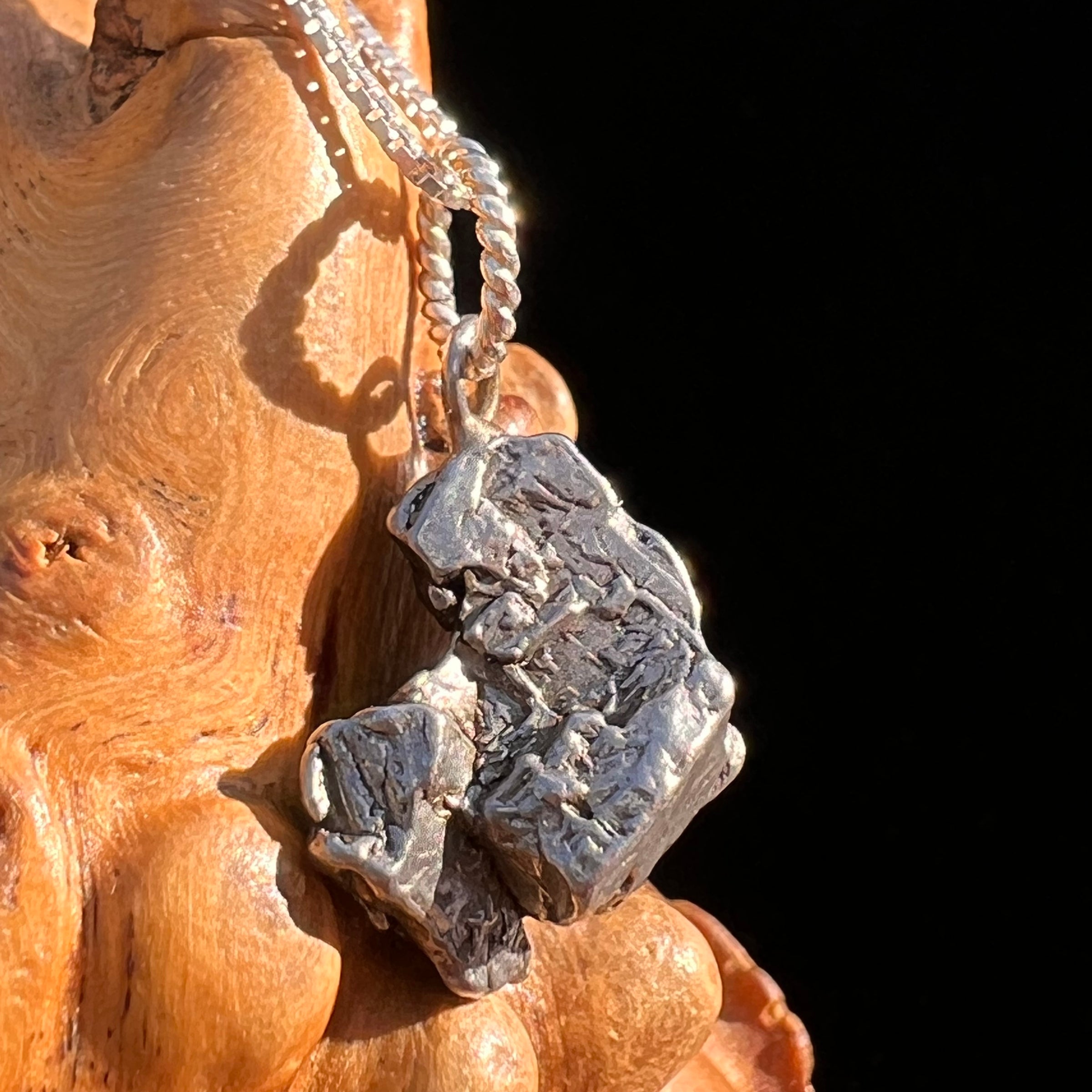 Campo Del Cielo Meteorite Pendant Sterling #7321-Moldavite Life